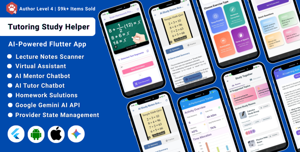 AI Tutoring Flutter App | Study Helper App | Homework Solver, Exam Preparation & Learning Assistant