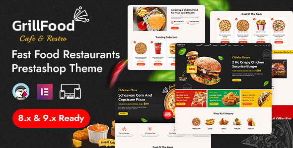 GrillFood - Online Pizza and Fast Food Store PrestaShop Responsive Theme