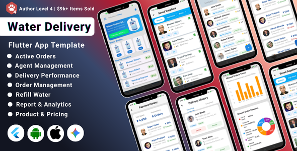 AI-Powered Water Delivery Flutter App Template | Water Management & Delivery Tracking System