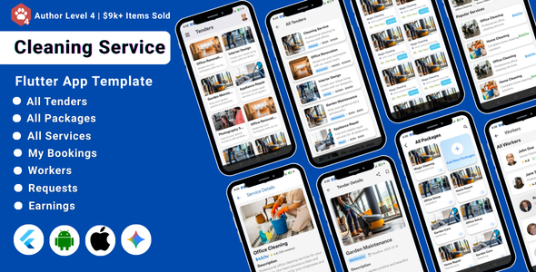 AI-Powered Cleaning Service Flutter App Template | Service Provider & Booking App