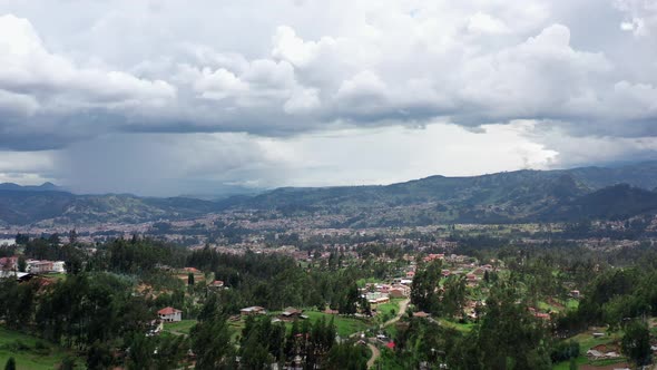 Aerial View Of Cuenca City With Mountain Views At Daytime In Azuay Province, Ecuador.