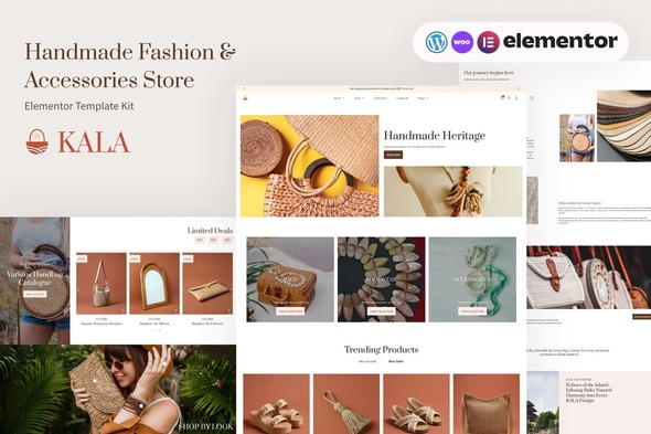 Kala - Handmade Fashion & Accessories WooCommerce Elementor Pro Template Kit
