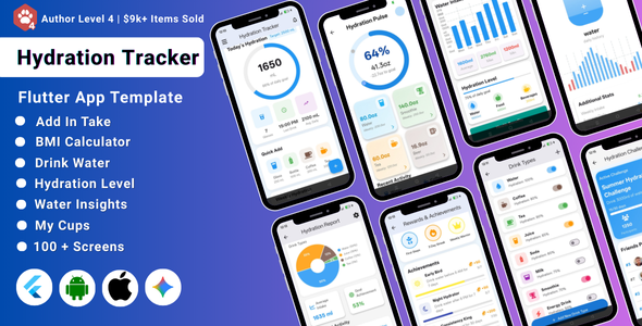 AI-Powered Hydration Tracker Flutter App UI | Water Intake | Water Tracker | Drink Reminder App
