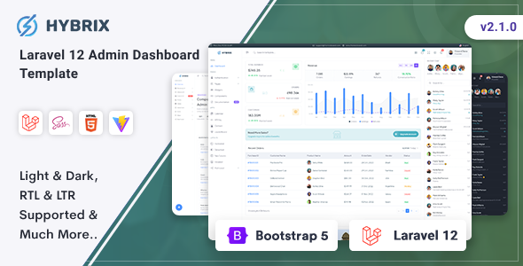 Hybrix - Laravel 12 Admin & Dashboard Template