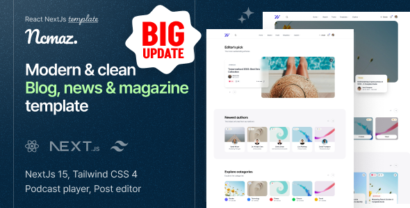 Ncmaz - Blog, News Magazine NextJs React Template