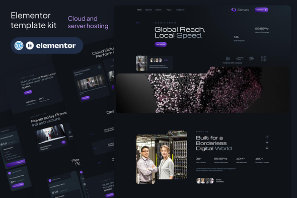 Clovex - Cloud & Server Hosting Service Elementor Template Kit