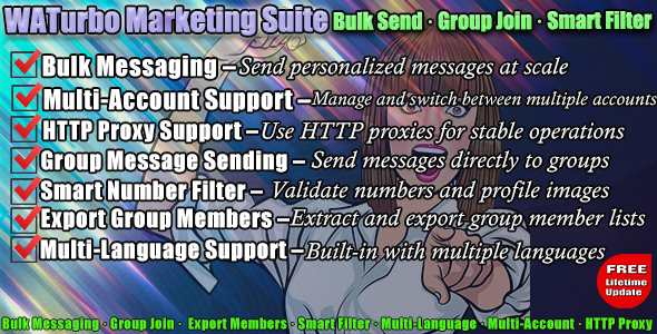 WaTurbo Marketing Suite – Bulk Send, Group Join & Smart Filter