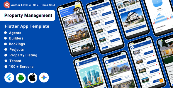 Property Management Flutter App Template | Real Estate App UI Kit