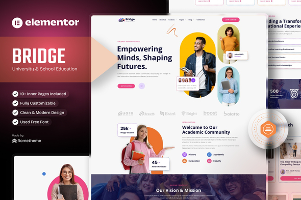 Bridge - University & School Education Elementor Template Kit