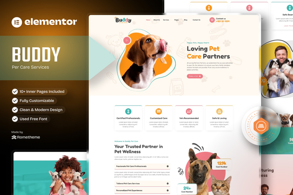 Buddy - Pet Care Services Elementor Template Kit
