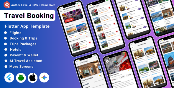 AI-Powered Travel Booking Flutter App Template | Tour Booking | Travel App