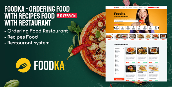 Foodka - Ordering Food with Recipes Food with Restaurant system