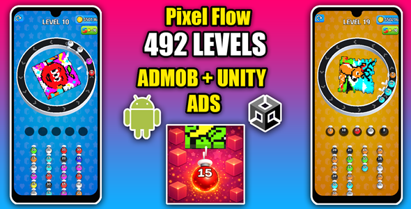 Pixel Flow Match Flow Color Game Unity Source Code