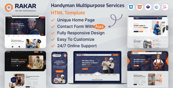 Rakar- Multipurpose Services HTML Template