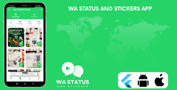 WA Status Saver and Stickers App Android ios - Linkze