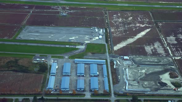 Aerial View From the Aircraft of Pitt Meadows Regional Airport, BC.