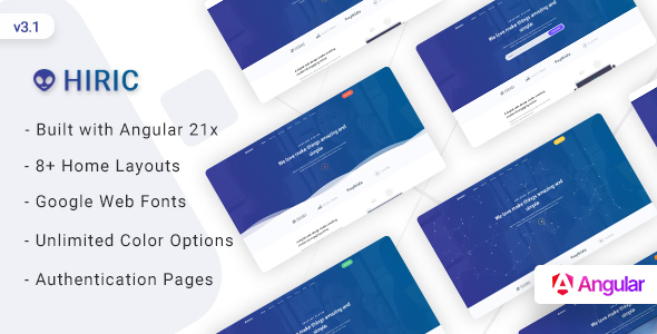 Hiric - Angular 21 Landing Page Template