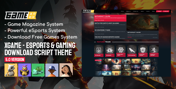 Xgame - Esports & Gaming Download Script Theme