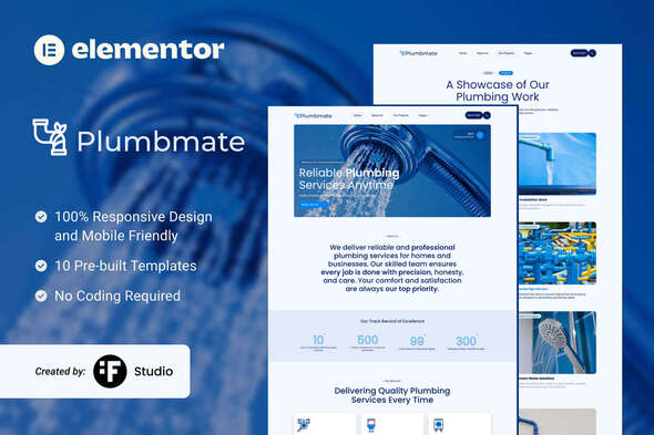 Plumbmate – Plumbing Services Elementor Template Kit