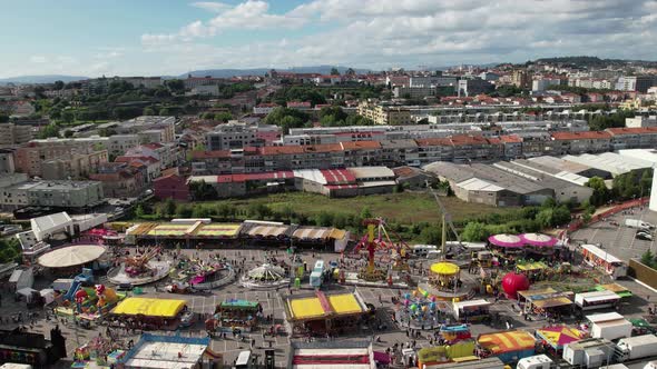 Aerial View of a Fairground in City