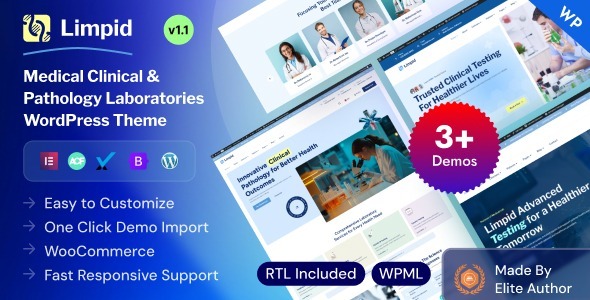 Limpid – Medical & Pathology Laboratory WordPress Theme