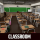 School Classroom Interior with Hallway - 3DOcean Item for Sale