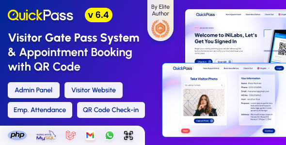 QuickPass - Appointment Booking & Visitor Gate Pass System With Qr Code