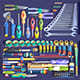 Industrial Toolkit Pack - 117 Lowpoly Toon Style Mechanical Tools Big Collection - 3DOcean Item for Sale