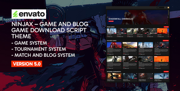 ninjax – Game and Blog / Game Download script Theme