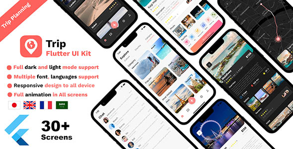 Trip Planning Flutter UI kit