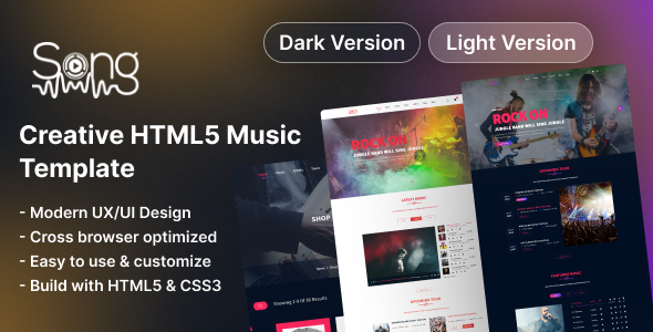 Song - Creative HTML5 Music Template