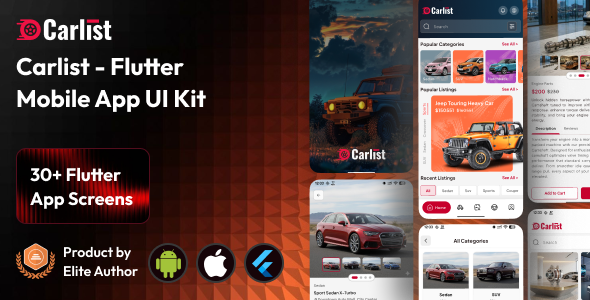 Carlist - Multivendor Car Listings / Dealership / Directory Flutter UI Kit