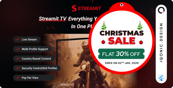 Streamit - OTT Streaming Flutter TV App (Add-on)