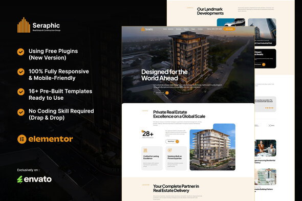 Seraphic - Real Estate & Construction Group Elementor Template Kit