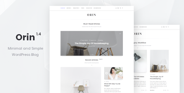 Orin - Minimal Blog For WordPress