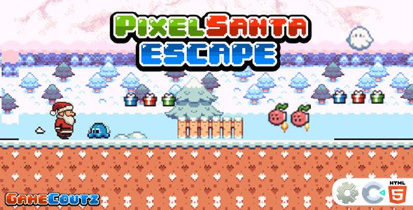 Pixel Santa Escape - Construct Game