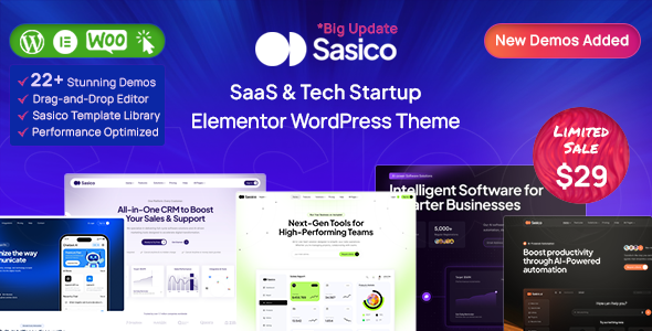 Sasico - SaaS & Tech Startup WordPress Theme