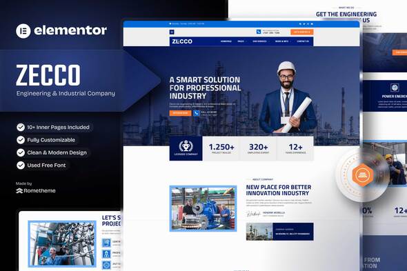 Zecco - Engineering & Industrial Company Elementor Template Kit