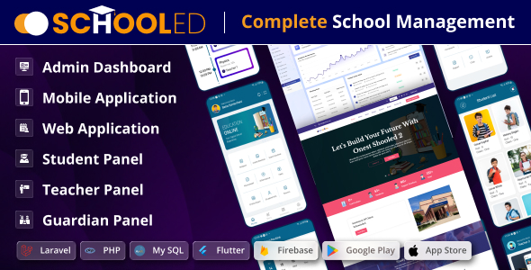 Onest Schooled – School Management System with Flutter Mobile & Web Bundle