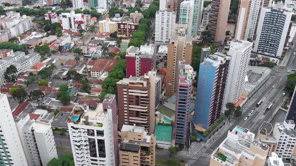 Skyscrapers, Buildings, Japanese Immigration Memorial (Curitiba) aerial view