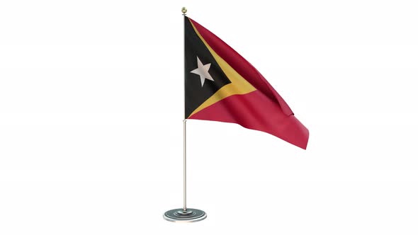 East Timor Small Flag Pole Looping  Animation Include Alpha Channel