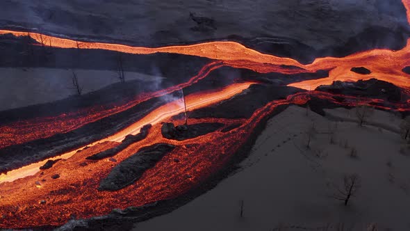 Aerial view of Volcan Cumbre Vieja, La Palma, Canary Islands, Spain.