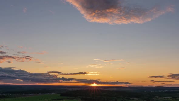 Dawn in the Field Time Lapse, Beautiful Autumn Dawn