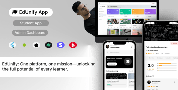 EdUnify - Full Education Flutter App With Dashboard