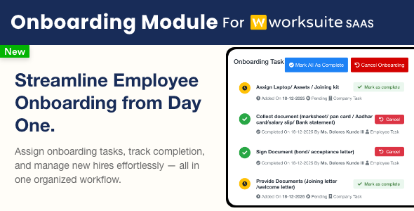 Onboarding Module for Worksuite SAAS