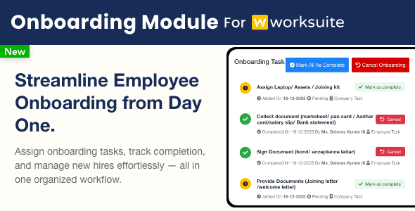Onboarding Module for Worksuite