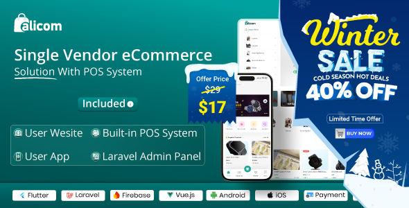 AliCom eCommerce CMS - Complete Single Vendor eCommerce Solution With Built-in POS