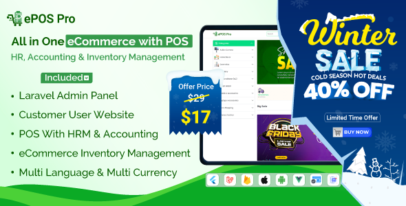 ePOS Pro - POS, HRM & Accounting with eCommerce Solution