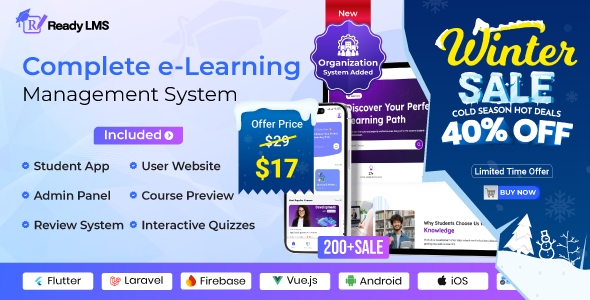 Ready LMS - Complete Learning  Management System Websites, Mobile app with Admin panel