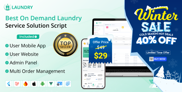Best laundry app with Admin panel | Laundry booking system | Quick wash | On-Demand Laundry